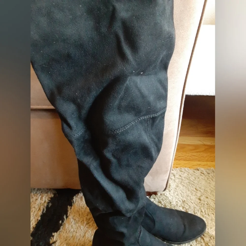 Sam Edelman Suede Leather Black Boots Over-the-Knee Women's Size 7.5